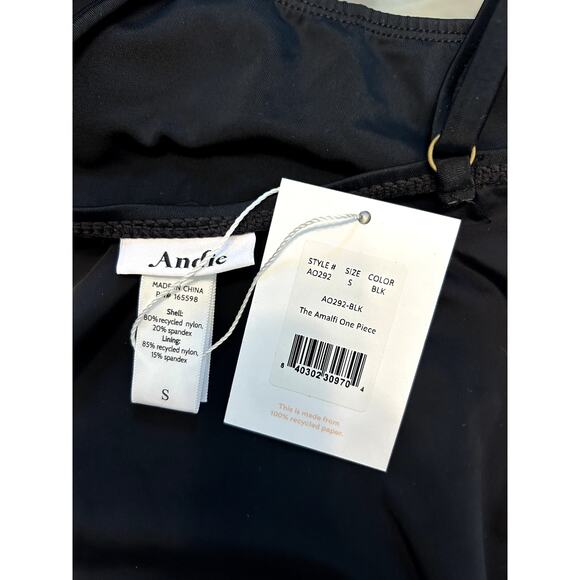 Andie Swim the Amalfi Eco Nylon One Piece in Black S NWT - Picture 9 of 12